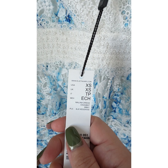 NWT Elie Tahari Floral Lace Applique Dress XS - Picture 4 of 4